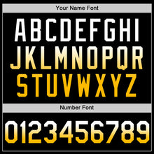 Load image into Gallery viewer, Custom Black White-Gold Authentic Fade Fashion Baseball Jersey