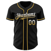 Load image into Gallery viewer, Custom Black White-Old Gold Authentic Fade Fashion Baseball Jersey