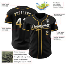 Load image into Gallery viewer, Custom Black White-Old Gold Authentic Fade Fashion Baseball Jersey
