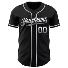 Load image into Gallery viewer, Custom Black White-Gray Authentic Fade Fashion Baseball Jersey