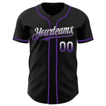 Load image into Gallery viewer, Custom Black White-Purple Authentic Fade Fashion Baseball Jersey