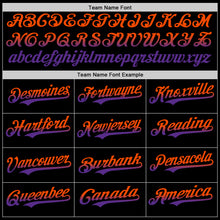 Load image into Gallery viewer, Custom Black Orange-Purple Authentic Fade Fashion Baseball Jersey