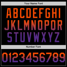 Load image into Gallery viewer, Custom Black Orange-Purple Authentic Fade Fashion Baseball Jersey