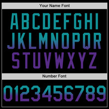 Load image into Gallery viewer, Custom Black Teal-Purple Authentic Fade Fashion Baseball Jersey