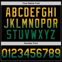 Load image into Gallery viewer, Custom Black Gold-Kelly Green Authentic Fade Fashion Baseball Jersey