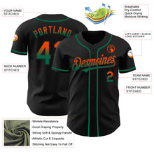 Load image into Gallery viewer, Custom Black Orange-Kelly Green Authentic Fade Fashion Baseball Jersey