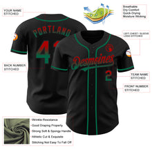 Load image into Gallery viewer, Custom Black Red-Kelly Green Authentic Fade Fashion Baseball Jersey