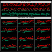 Load image into Gallery viewer, Custom Black Red-Kelly Green Authentic Fade Fashion Baseball Jersey