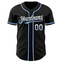 Load image into Gallery viewer, Custom Black White-Light Blue Authentic Fade Fashion Baseball Jersey