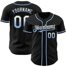 Load image into Gallery viewer, Custom Black White-Light Blue Authentic Fade Fashion Baseball Jersey