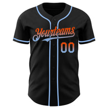 Load image into Gallery viewer, Custom Black Orange-Light Blue Authentic Fade Fashion Baseball Jersey
