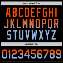 Load image into Gallery viewer, Custom Black Orange-Light Blue Authentic Fade Fashion Baseball Jersey