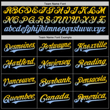 Load image into Gallery viewer, Custom Black Yellow-Light Blue Authentic Fade Fashion Baseball Jersey
