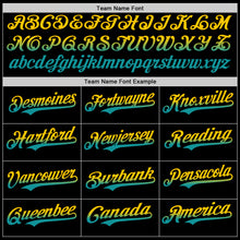 Load image into Gallery viewer, Custom Black Yellow-Teal Authentic Fade Fashion Baseball Jersey