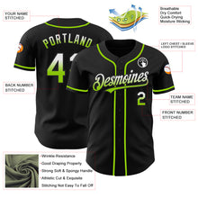 Load image into Gallery viewer, Custom Black White-Neon Green Authentic Fade Fashion Baseball Jersey