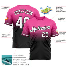 Load image into Gallery viewer, Custom Pink White-Black Fade Fashion Performance T-Shirt