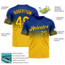 Load image into Gallery viewer, Custom Royal Yellow-Black Fade Fashion Performance T-Shirt