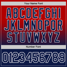 Load image into Gallery viewer, Custom Red Navy-White Fade Fashion Performance T-Shirt