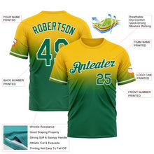 Load image into Gallery viewer, Custom Yellow Kelly Green-White Fade Fashion Performance T-Shirt
