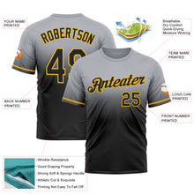 Load image into Gallery viewer, Custom Gray Black-Gold Fade Fashion Performance T-Shirt