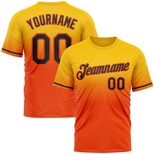 Load image into Gallery viewer, Custom Yellow Black-Orange Fade Fashion Performance T-Shirt