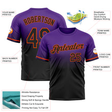 Load image into Gallery viewer, Custom Purple Black-Orange Fade Fashion Performance T-Shirt