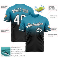 Load image into Gallery viewer, Custom Panther Blue White-Black Fade Fashion Performance T-Shirt