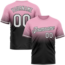 Load image into Gallery viewer, Custom Light Pink White-Black Fade Fashion Performance T-Shirt