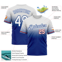 Load image into Gallery viewer, Custom White Royal-Red Fade Fashion Performance T-Shirt