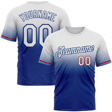 Load image into Gallery viewer, Custom White Royal-Red Fade Fashion Performance T-Shirt