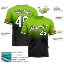 Load image into Gallery viewer, Custom Neon Green White-Black Fade Fashion Performance T-Shirt