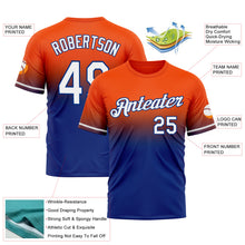 Load image into Gallery viewer, Custom Orange White-Royal Fade Fashion Performance T-Shirt