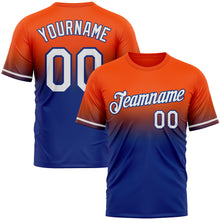 Load image into Gallery viewer, Custom Orange White-Royal Fade Fashion Performance T-Shirt