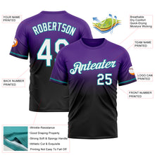 Load image into Gallery viewer, Custom Purple Black-Teal Fade Fashion Performance T-Shirt