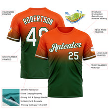 Load image into Gallery viewer, Custom Orange White-Green Fade Fashion Performance T-Shirt