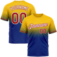 Load image into Gallery viewer, Custom Yellow Red-Royal Fade Fashion Performance T-Shirt