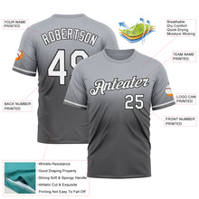 Load image into Gallery viewer, Custom Gray Steel Gray-Black Fade Fashion Performance T-Shirt