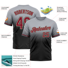 Load image into Gallery viewer, Custom Gray Crimson Black-Cream Fade Fashion Performance T-Shirt