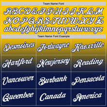 Load image into Gallery viewer, Custom Yellow White-Navy Fade Fashion Performance T-Shirt