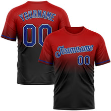 Load image into Gallery viewer, Custom Red Royal-Black Fade Fashion Performance T-Shirt