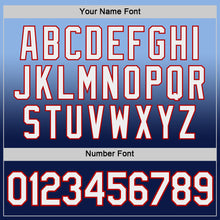 Load image into Gallery viewer, Custom Light Blue Navy-Red Fade Fashion Performance T-Shirt