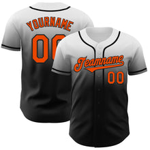 Load image into Gallery viewer, Custom White Orange-Black Authentic Fade Fashion Baseball Jersey