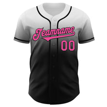 Load image into Gallery viewer, Custom White Pink-Black Authentic Fade Fashion Baseball Jersey