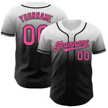 Load image into Gallery viewer, Custom White Pink-Black Authentic Fade Fashion Baseball Jersey