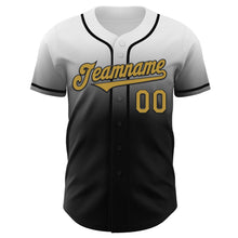 Load image into Gallery viewer, Custom White Old Gold-Black Authentic Fade Fashion Baseball Jersey