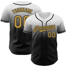 Load image into Gallery viewer, Custom White Old Gold-Black Authentic Fade Fashion Baseball Jersey