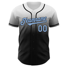 Load image into Gallery viewer, Custom White Light Blue-Black Authentic Fade Fashion Baseball Jersey