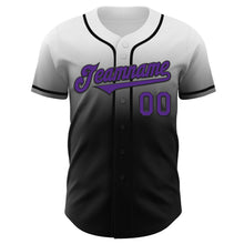 Load image into Gallery viewer, Custom White Purple-Black Authentic Fade Fashion Baseball Jersey