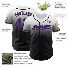 Load image into Gallery viewer, Custom White Purple-Black Authentic Fade Fashion Baseball Jersey