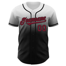 Load image into Gallery viewer, Custom White Crimson-Black Authentic Fade Fashion Baseball Jersey
